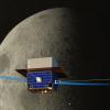 Artist illustration of the Dark Ages Polarimetry Pathfinder (DAPPER), which will look for faint radio signals from the early universe while operating in a low lunar orbit. Its specialized radio receiver and high-frequency antenna are currently being developed by NRAO. Credit: NRAO/AUI/NSF, Sophia Dagnello