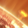 As depicted in this illustration, a giant surges of solar particles erupts off of the Sun.
