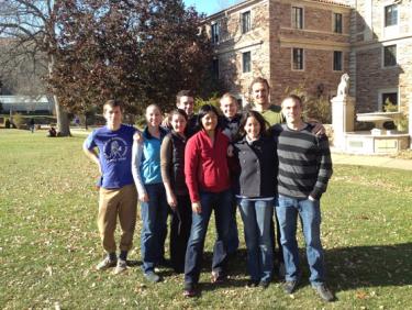 Our lab group on the lawn