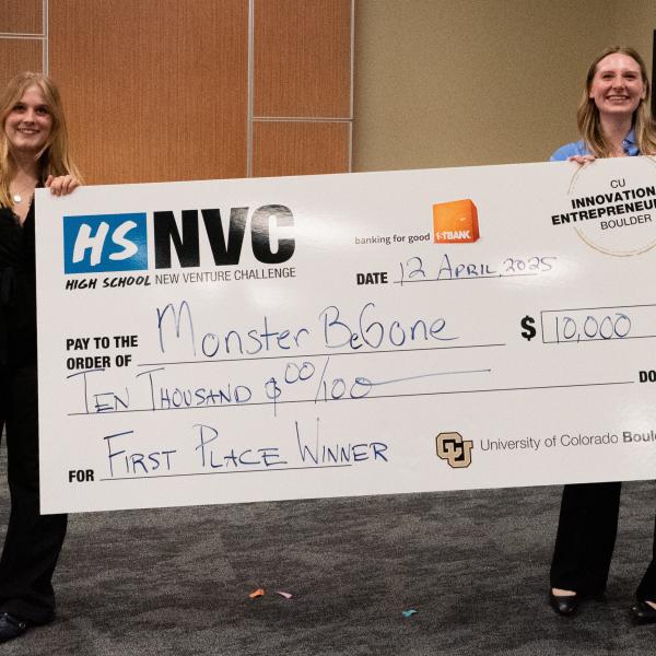 Rebekah Goldman and Evelyn "Evie" Hughes-Ulmer, winners of the 2025 High School New Venture Challenge
