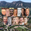 Aerial photo of Boulder Flatirons