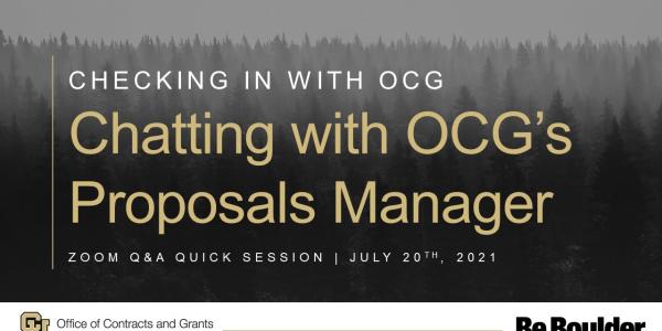 Checking in with OCG: Chatting with OCG's Proposals Manager