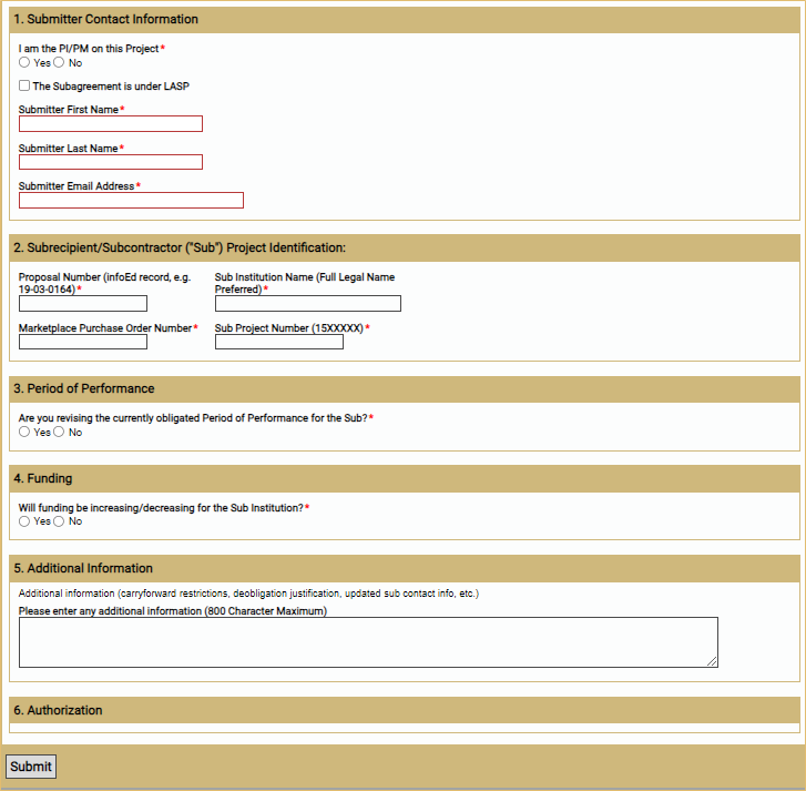 How to Complete the Sub Modification Request Form (SMRF) | Office of ...