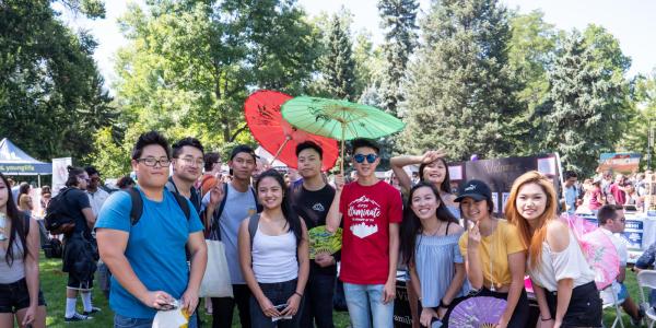 A group of students on campus