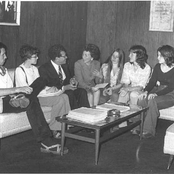 Richard Krug and classmates meeting with Costa Rica Supreme Court Judge Vallejo, 1975