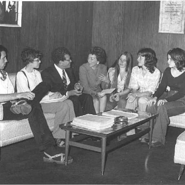 Richard Krug and classmates meeting with Costa Rica Supreme Court Judge Vallejo, 1975
