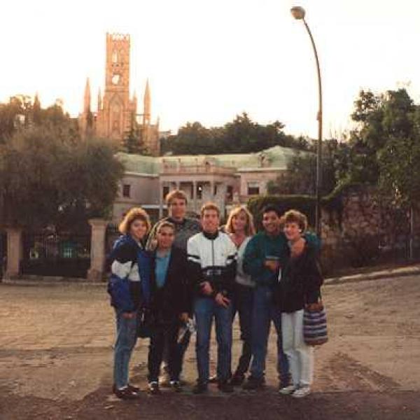 Andy Ellison with friends, Monterrey, Mexico, 1992