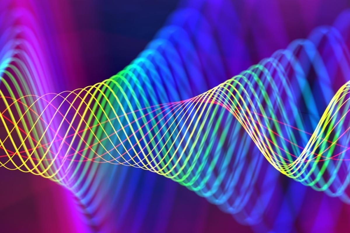 A colorful illustration of electromagnetic waves