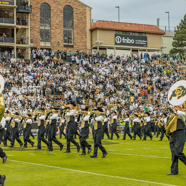 band playing on Folsom Field