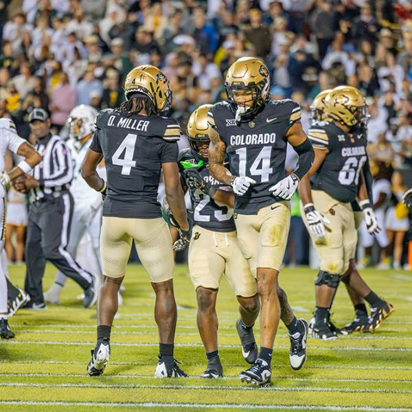 CU football players during Baylor game