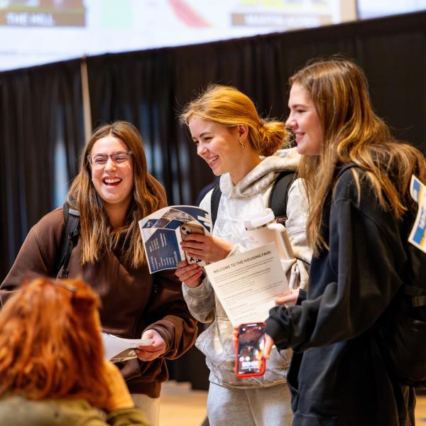 students at housing fair