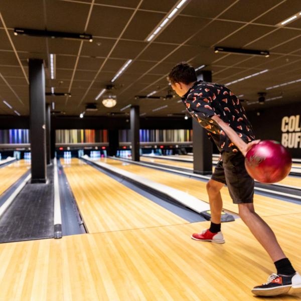Students bowling