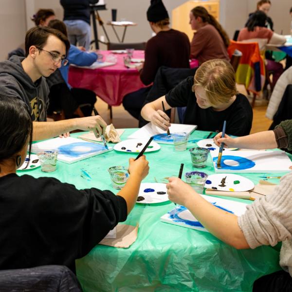 Students painting