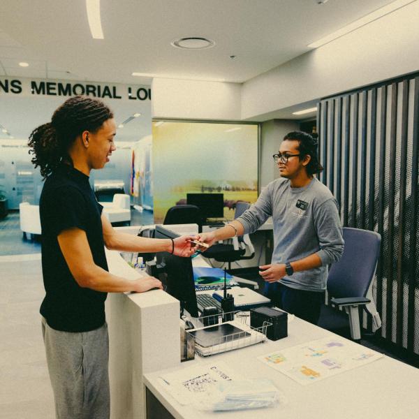 Students working