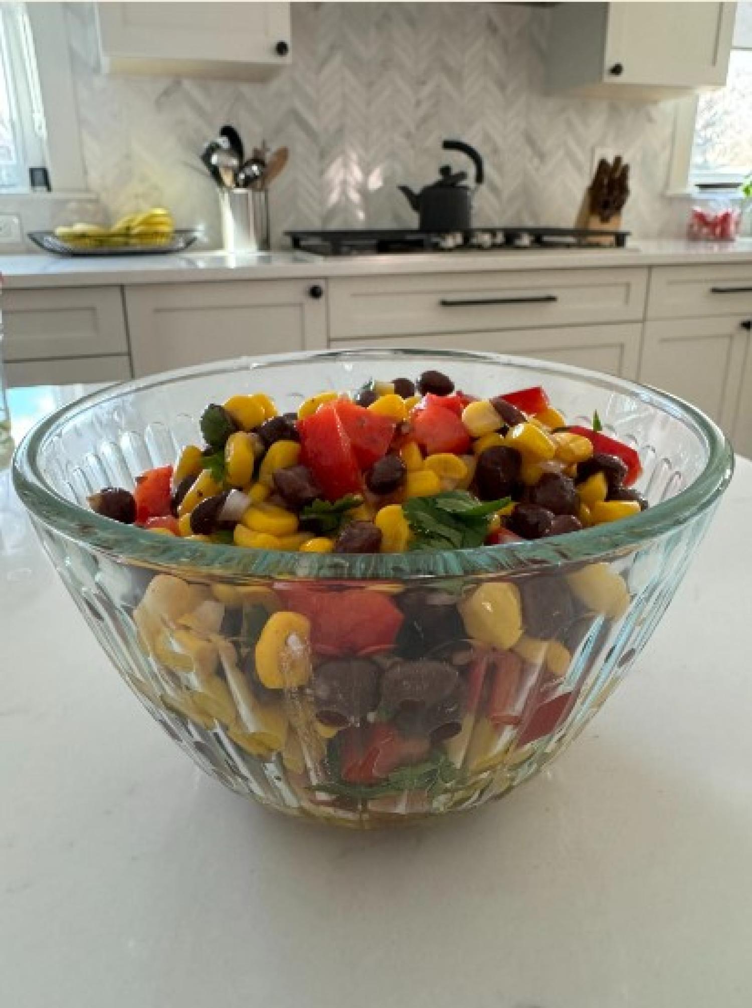 black bean, corn and avocado salad