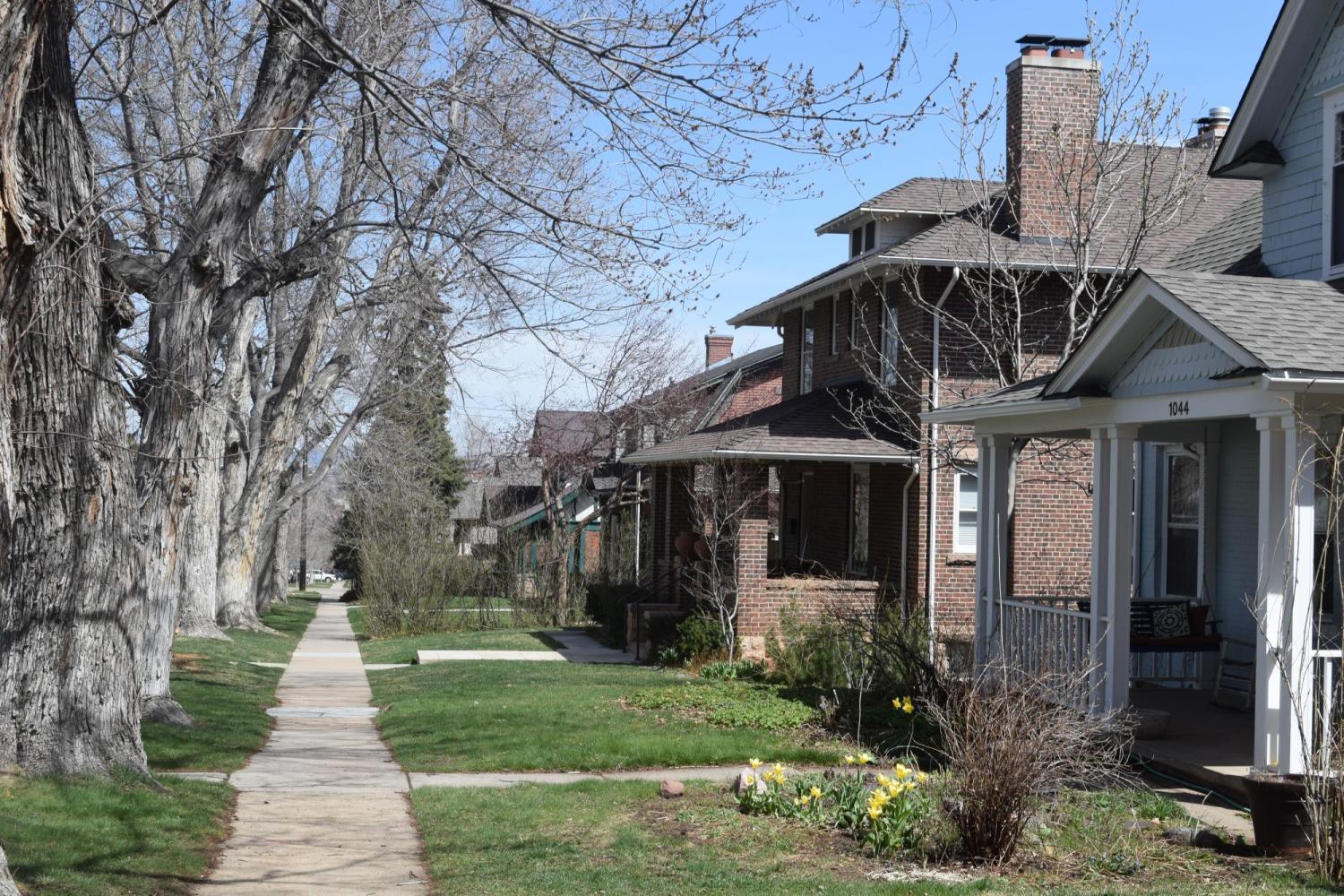Sidewalk and houses