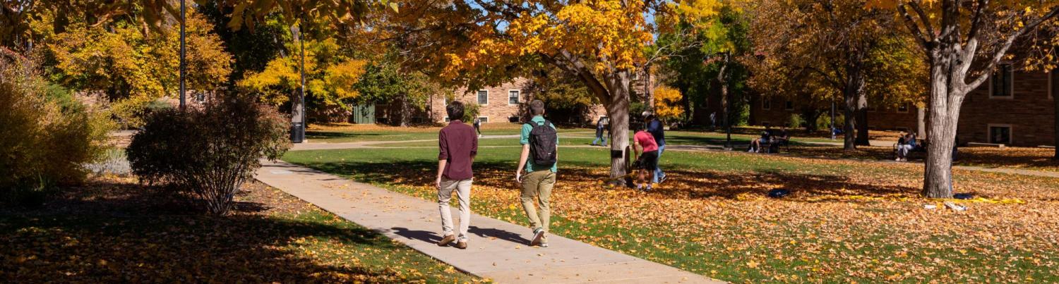 students walking on campus