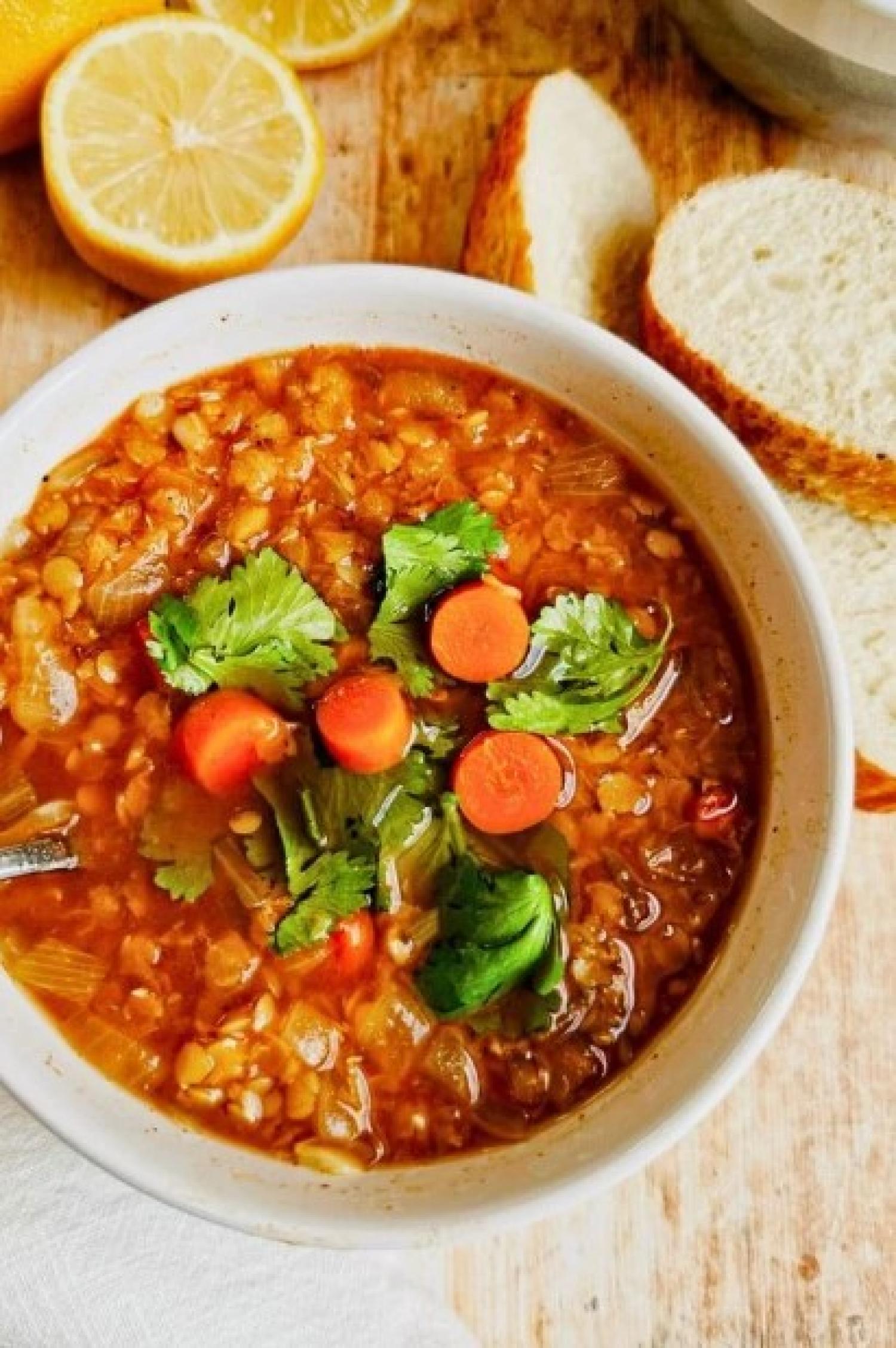 healthy red lentil soup