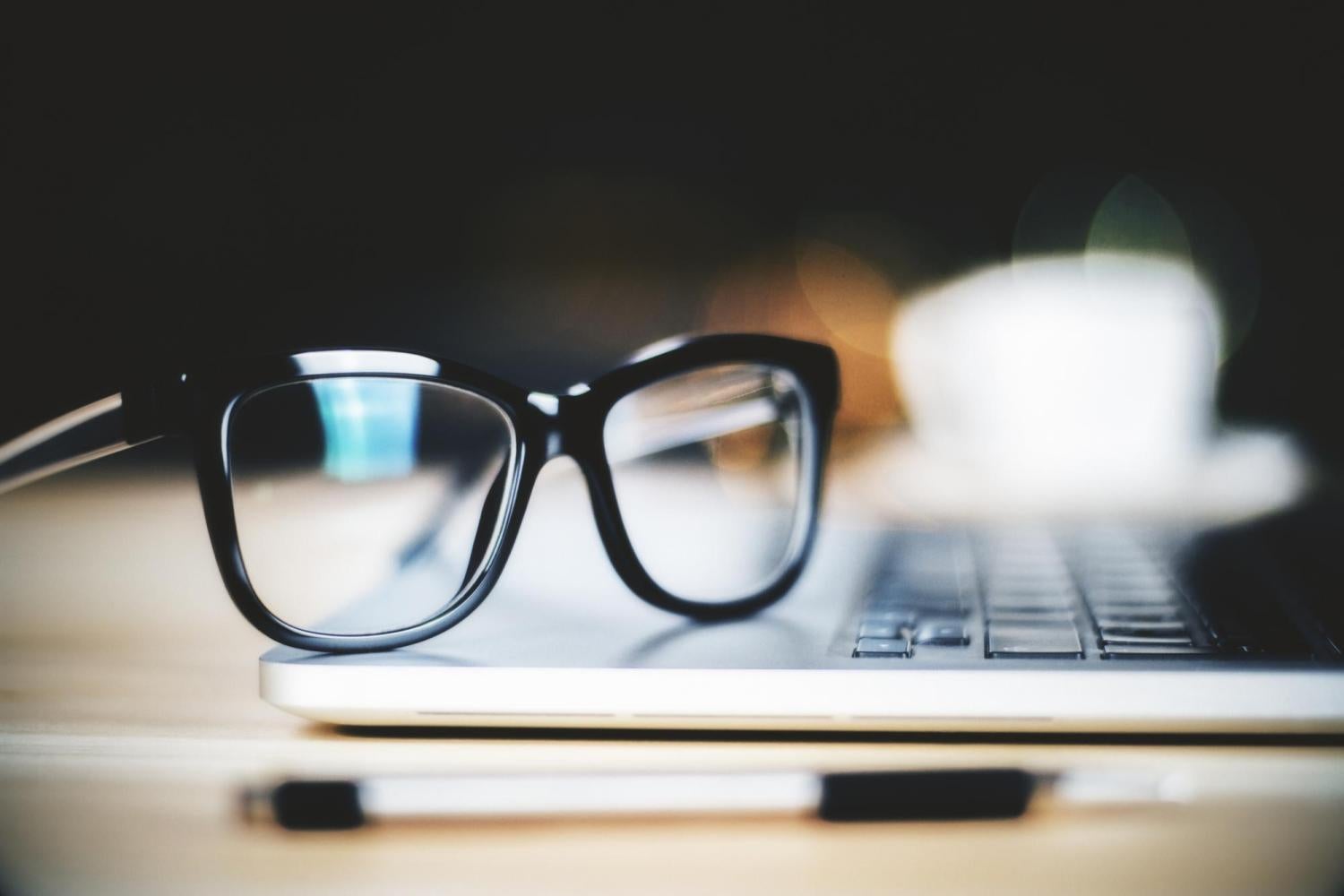 computer with glasses