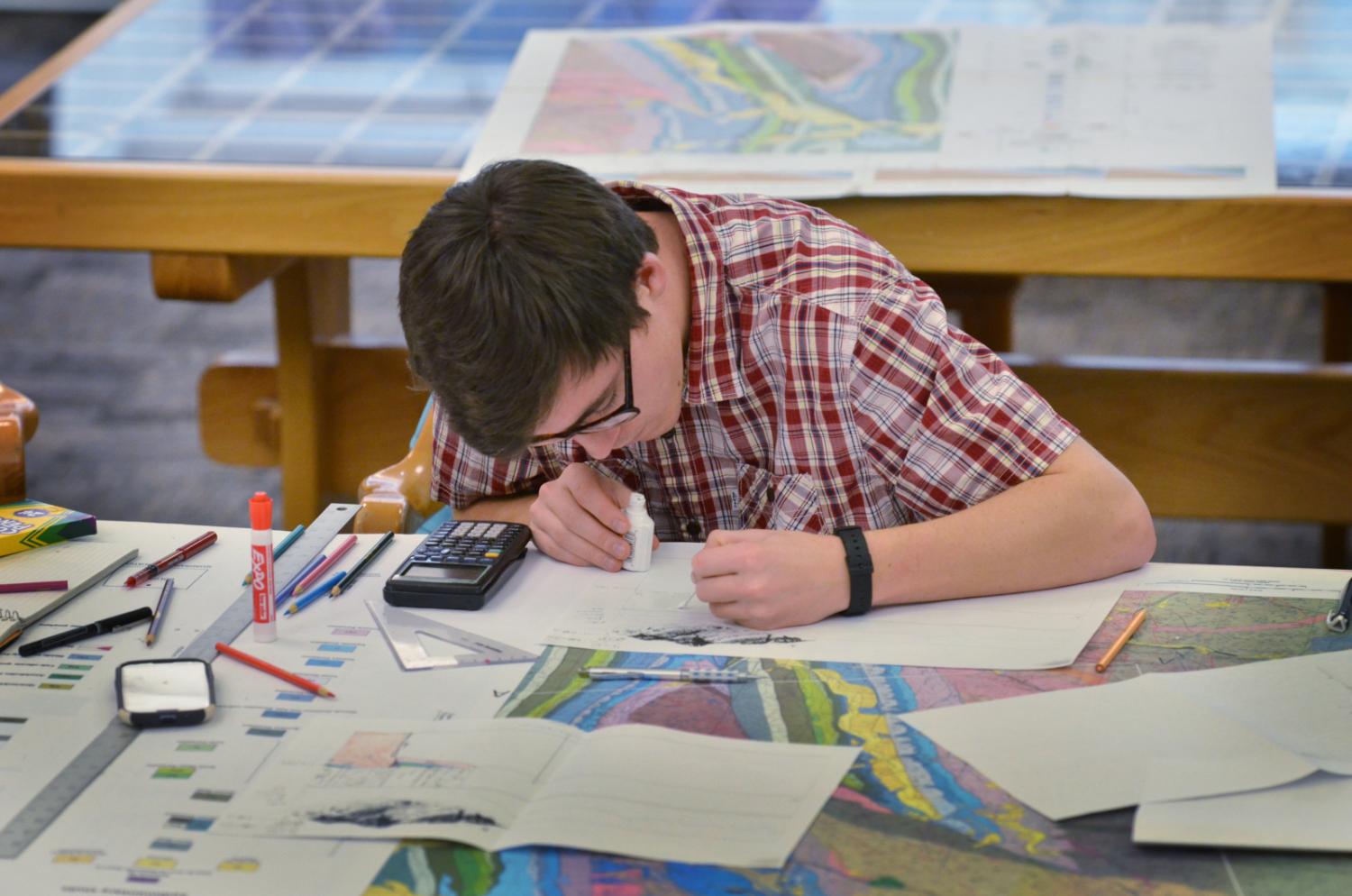 student studying