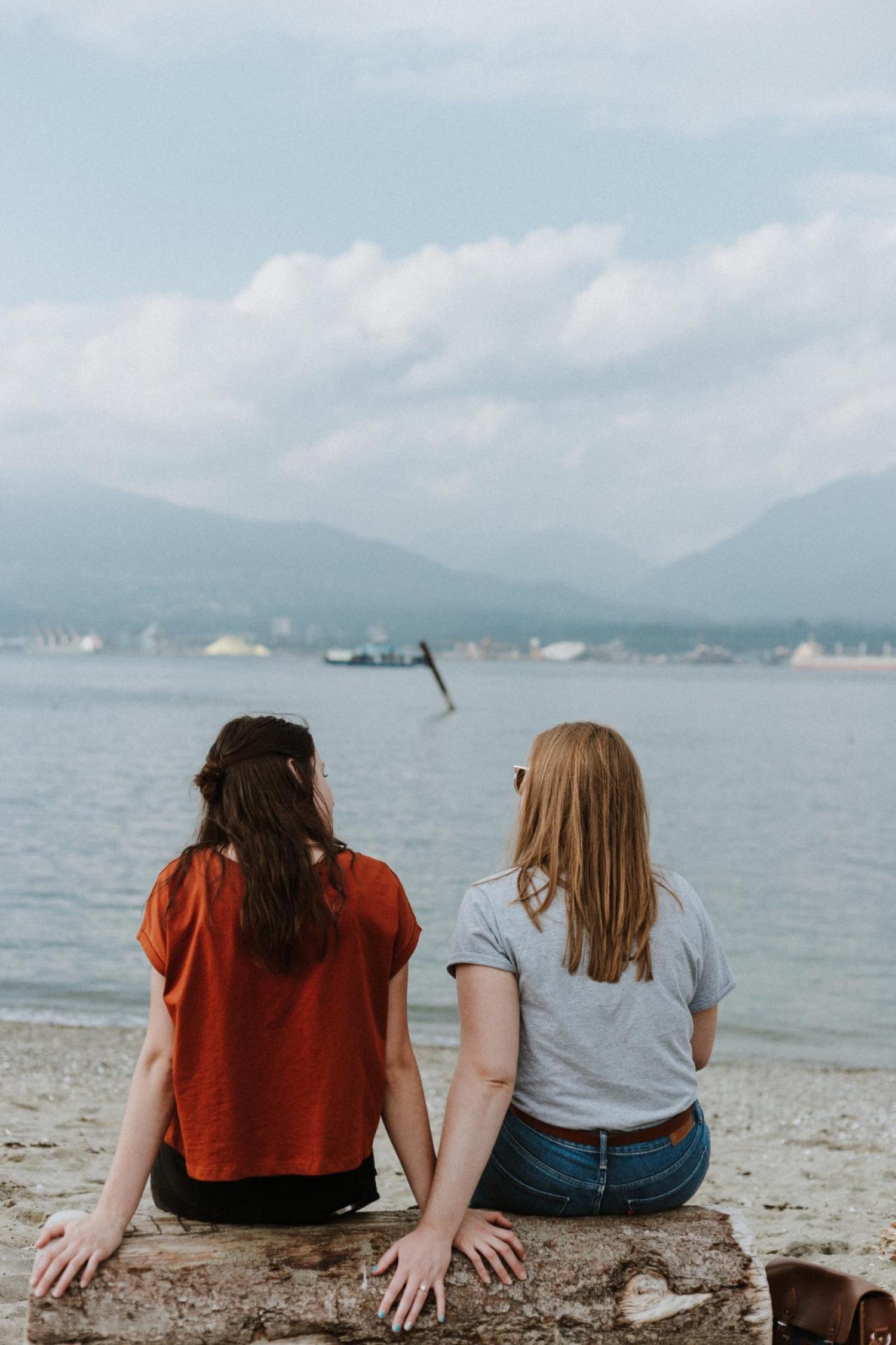 two women talking