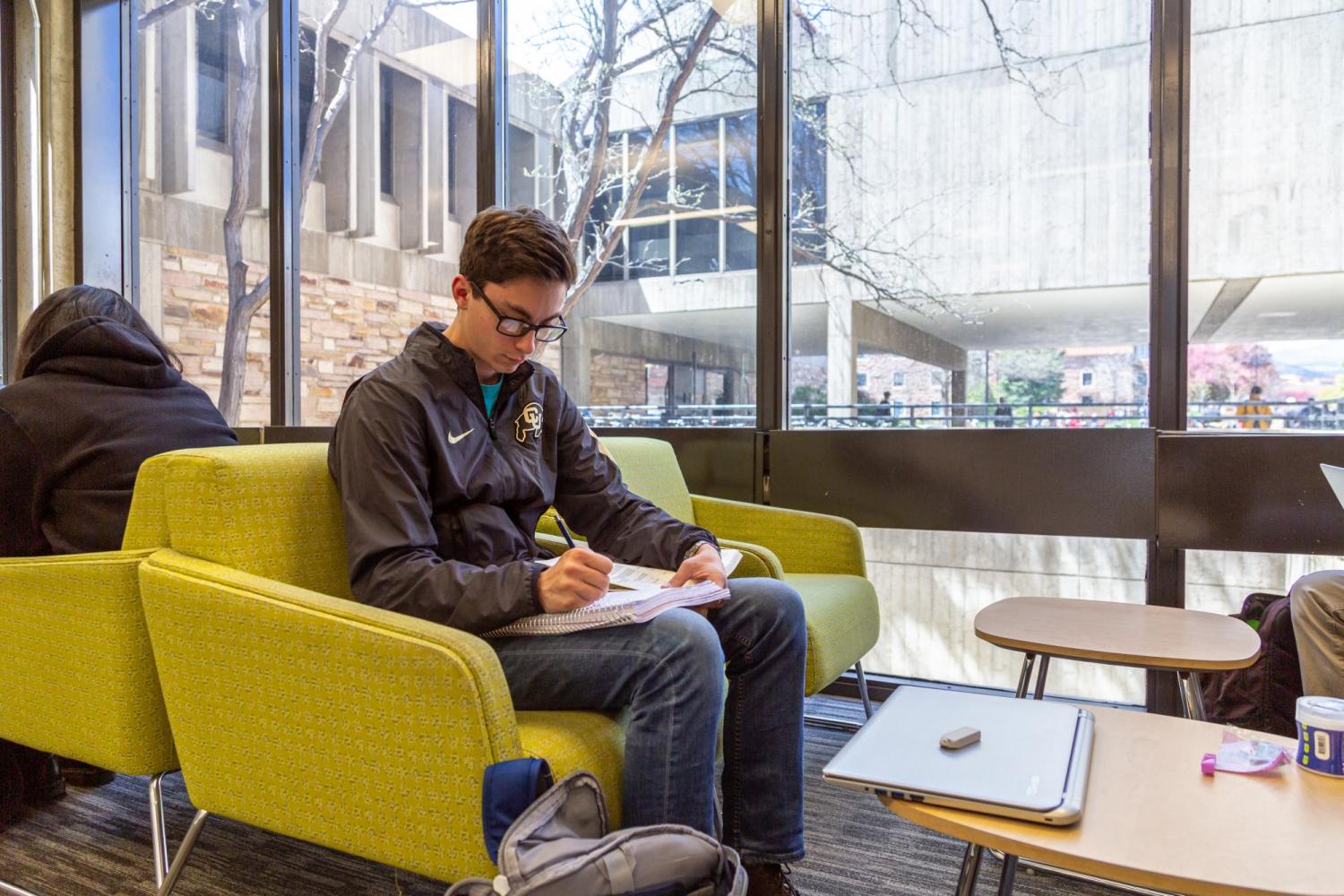 student studying