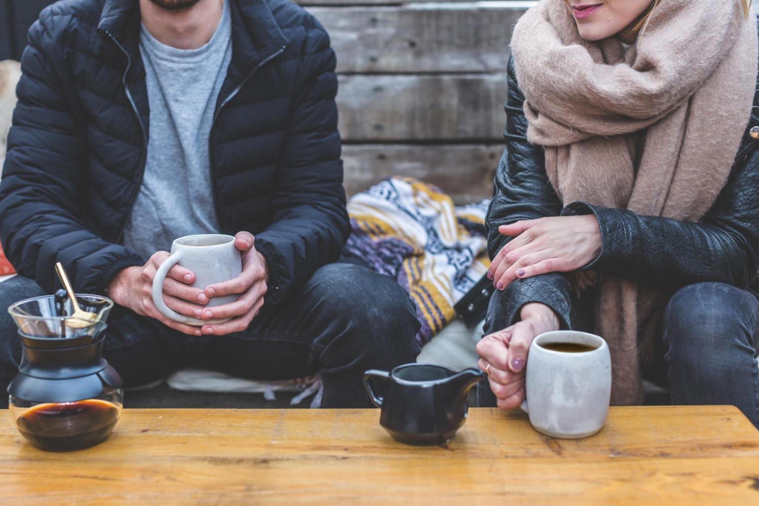 Two people having a conversation.