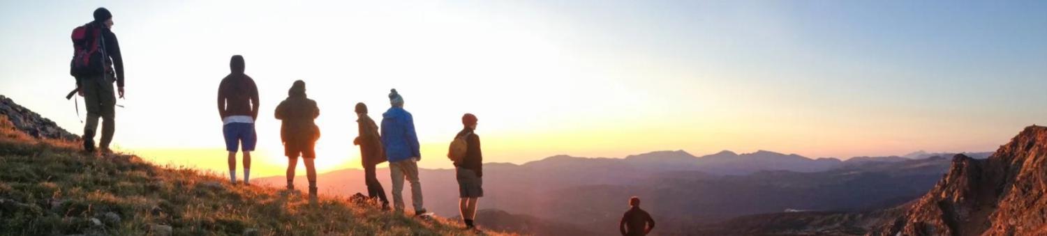 students on a mountain