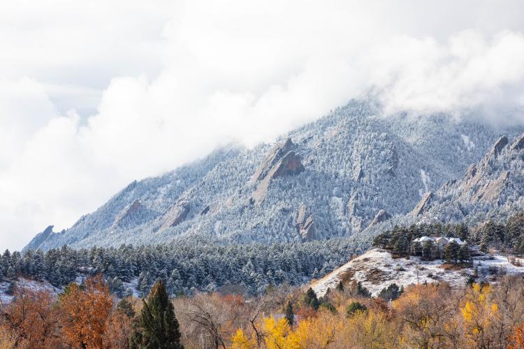 Flatirons with snow