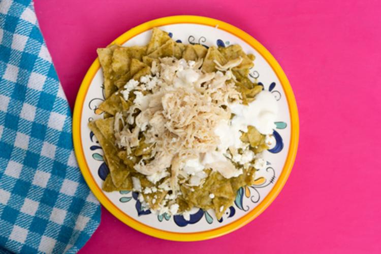 Chilaquiles Verde with Rotisserie Chicken