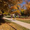students walking on campus