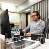 Student working at a desk