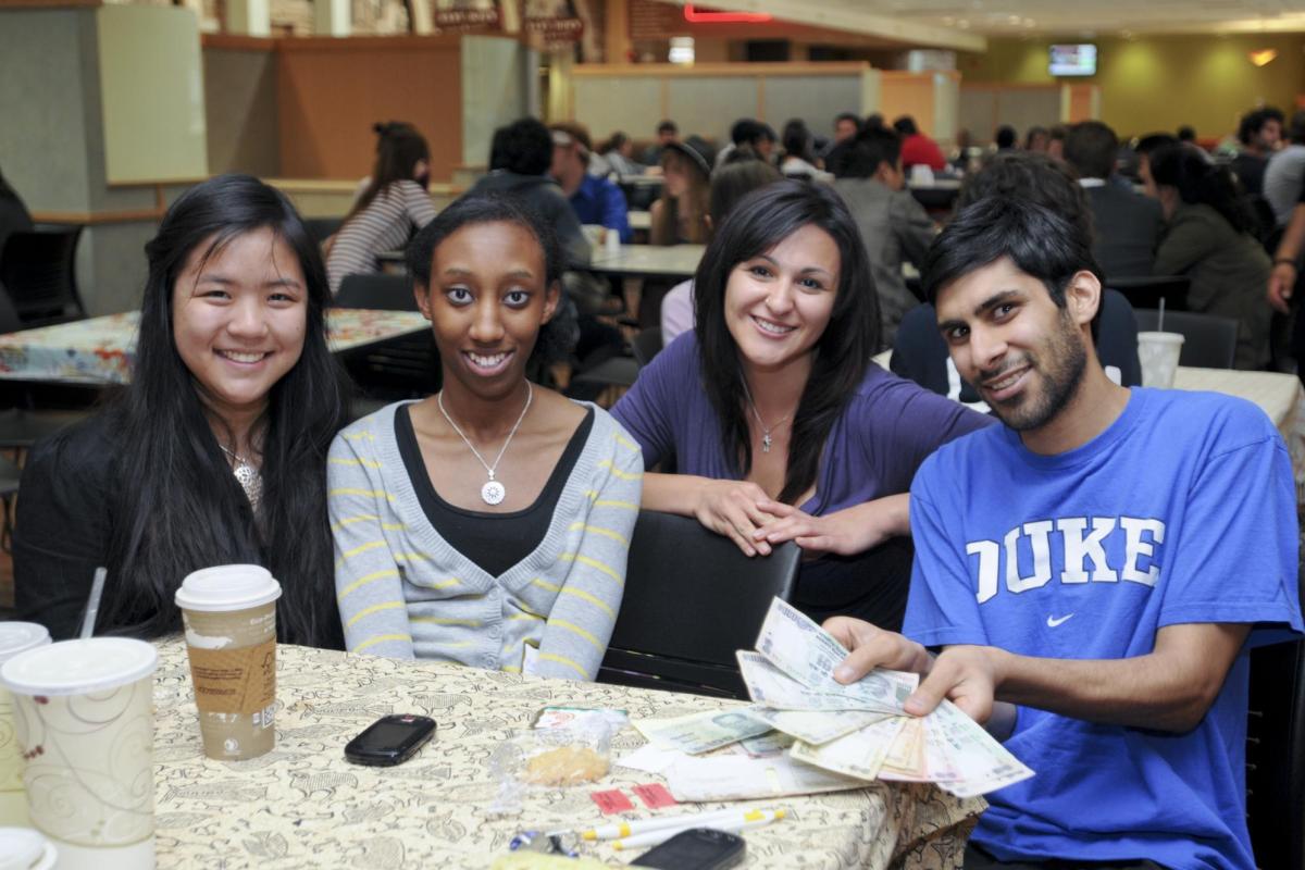 Students at International Coffee Hour.