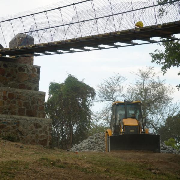 Right Side Abutment and large Excavator