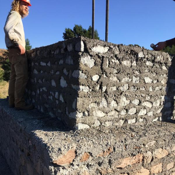 Drying cement on foundation