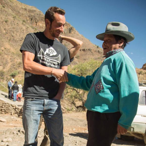 Shake hands with locals