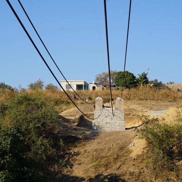 Finishing adding the cables to tower