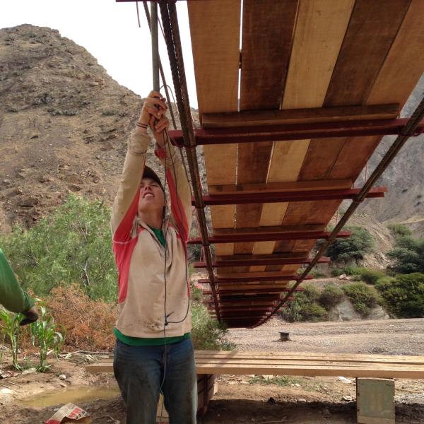 Adding finishing touches to bridge
