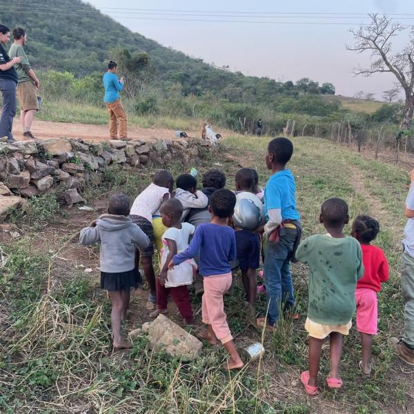 Local kids and Josh