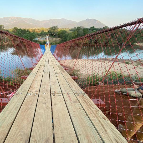 Low angle of completed bridge
