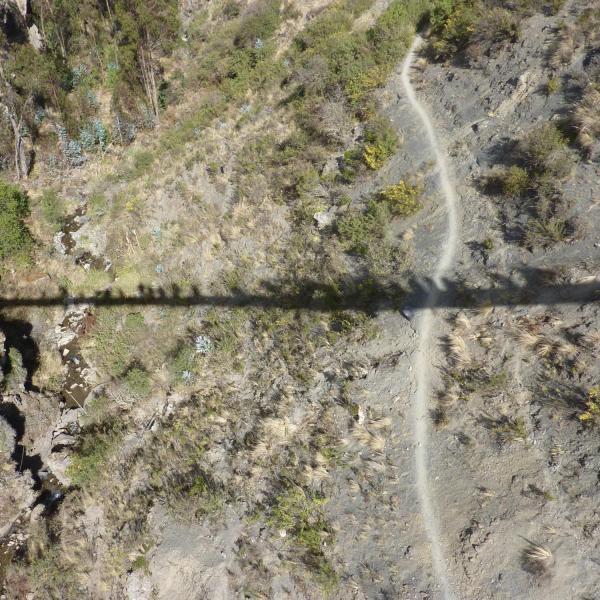 Shadow cast by bridge