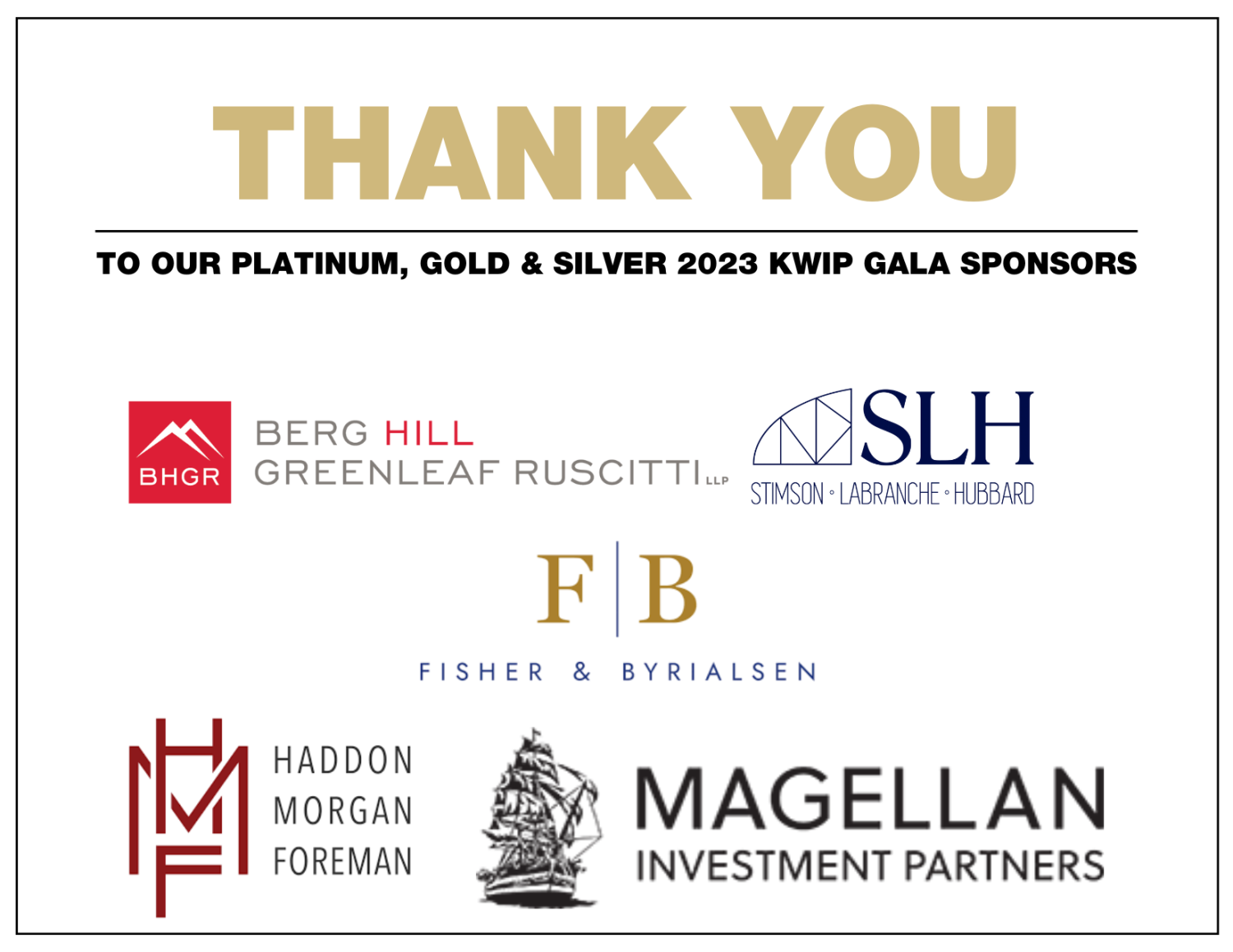 Thank you 2023 Sponsors