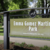 Photo of Emma Gomez Martinez park sign