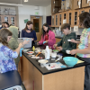 Students work on a science project