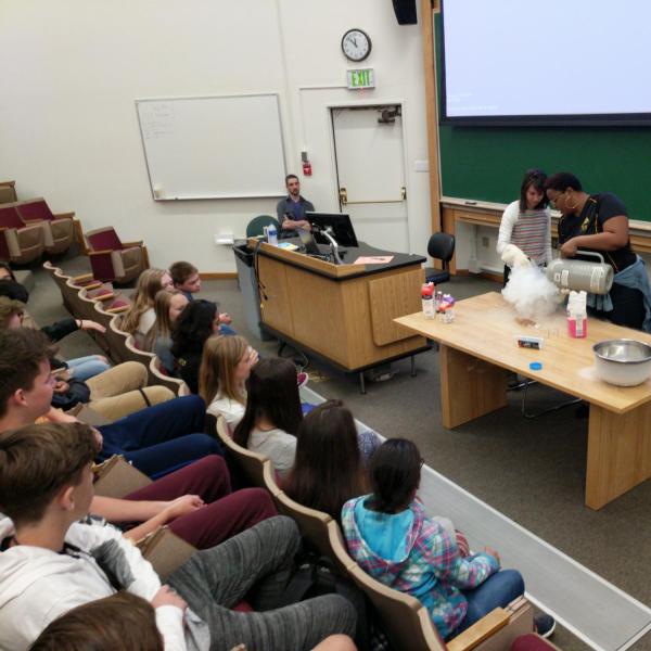 PISEC UEs making liquid nitrogen ice cream for students