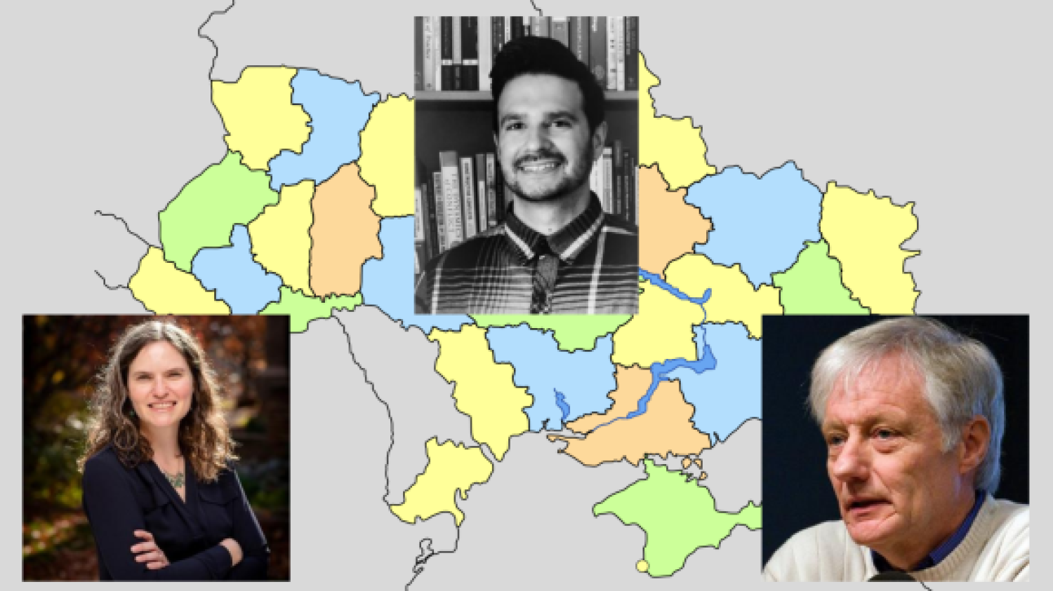 English, Hutchinson and O’Loughlin are all professors at CU Boulder. (Images courtesy of Wikimedia Commons and the University of Colorado Boulder)