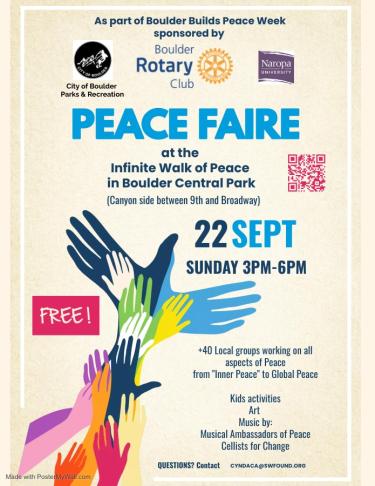 Flyer for Peace Faire event 9.22.24