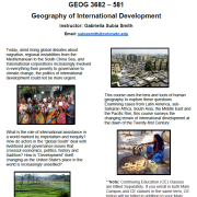 flyer for geog 3862 spring 2021 course
