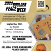 flyer for 2024 boulder peace week events hosted by PACS, content is in article.