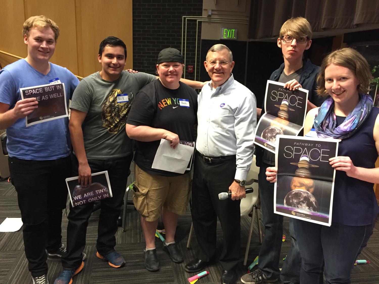 Jim Voss with Pathway students